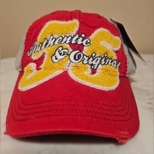 Disney Parks Authentic & Original 55 Baseball Cap Hat Vintage 928 Red Gray NWT